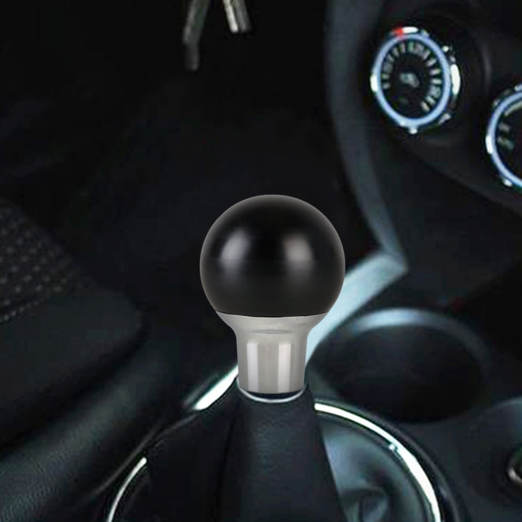 Universal Car Small Round Ball Resin + Carbon Fiber Metal Gear Shift Knob (Black) - In Car by buy2fix | Online Shopping UK | buy2fix