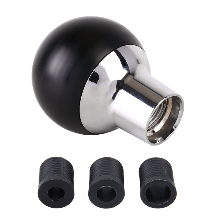 Universal Car Small Round Ball Resin + Carbon Fiber Metal Gear Shift Knob (Black) - In Car by buy2fix | Online Shopping UK | buy2fix