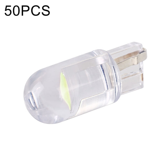 50 pièces T10 DC12V/0.3 W lumière de dégagement de voiture perles de lampe COB (lumière bleue glacée)