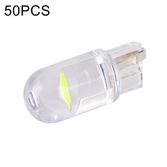 50 pièces T10 DC12V/0.3 W feu de dégagement de voiture perles de lampe COB (lumière verte)