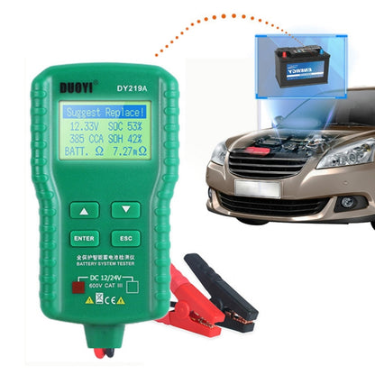 DUOYI DY219A Car 12V / 24V Digital Battery Analyzer Fault Diagnostic Device - In Car by buy2fix | Online Shopping UK | buy2fix