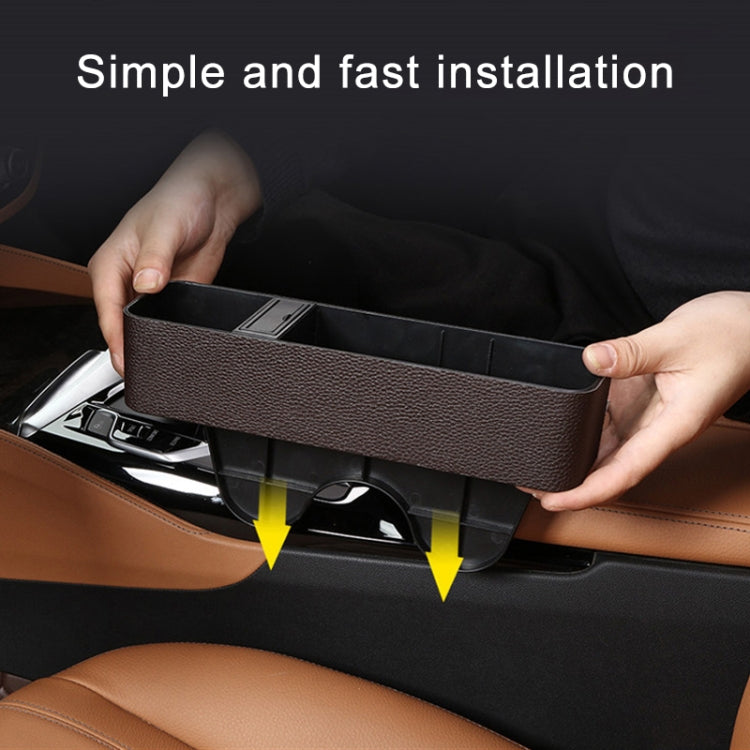 1 Pair Car Multi-functional Seat Crevice USB Storage Box(Coffee) - In Car by buy2fix | Online Shopping UK | buy2fix