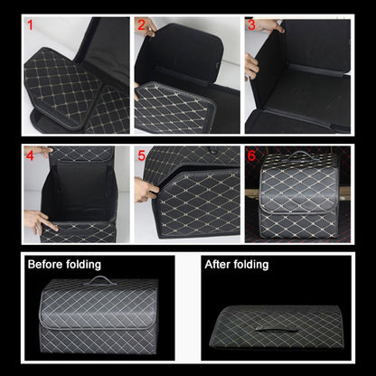 Car Trunk Foldable Storage Box, Checkered Large Size: 54 x 32 x 30cm (Black Red) - In Car by buy2fix | Online Shopping UK | buy2fix