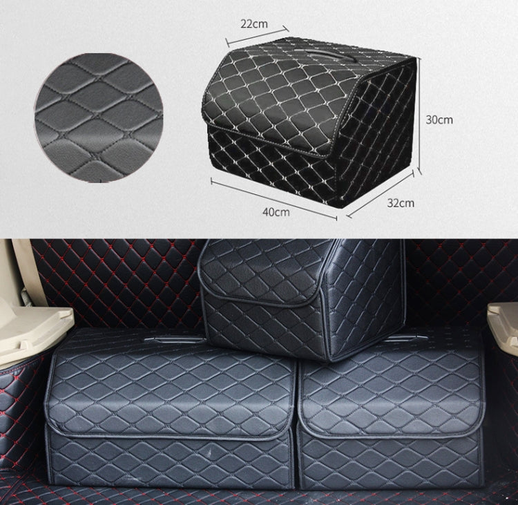 Car Trunk Foldable Storage Box, Rhombic Grid Middle Size: 40 x 32 x 30cm (Black) - In Car by buy2fix | Online Shopping UK | buy2fix