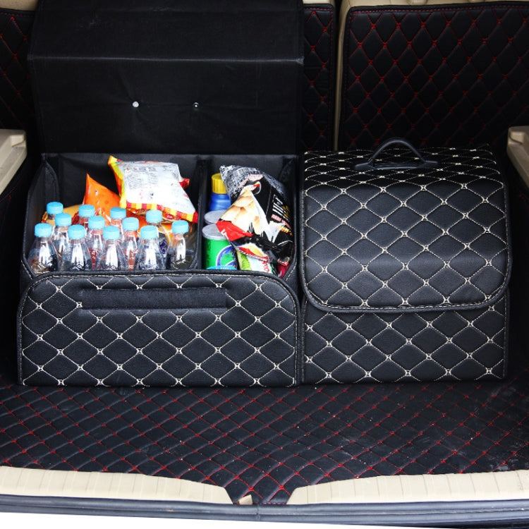 Car Trunk Foldable Storage Box, Rhombic Grid Middle Size: 40 x 32 x 30cm (Black) - In Car by buy2fix | Online Shopping UK | buy2fix