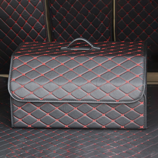 Car Trunk Foldable Storage Box, Rhombic Grid Large Size: 54 x 32 x 30cm (Black Red) - In Car by buy2fix | Online Shopping UK | buy2fix