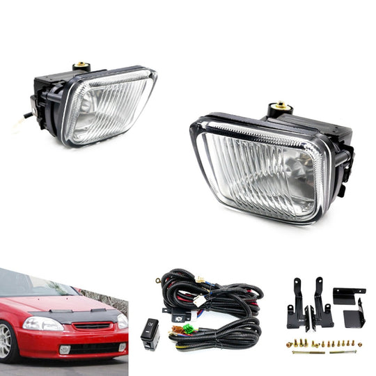 1 paire de phares antibrouillard avant modifiés pour Honda Civic 1996 – 1998 (lumière blanche)