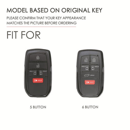 Hallmo Car Genuine Leather Key Protective Cover for Toyota Sienna 5-button (Black) - In Car by buy2fix | Online Shopping UK | buy2fix