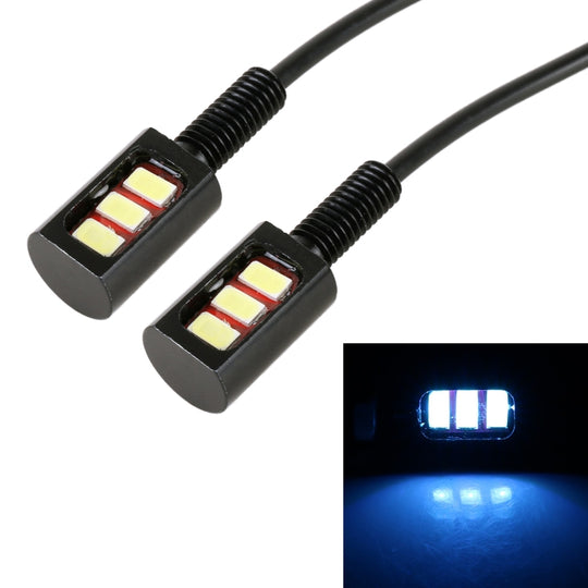 1 Pair DC12V 0.4W 3LEDs SMD-5630 Car / Motorcycle License Plate Light, Cable Length: 27cm (Ice Blue Light)