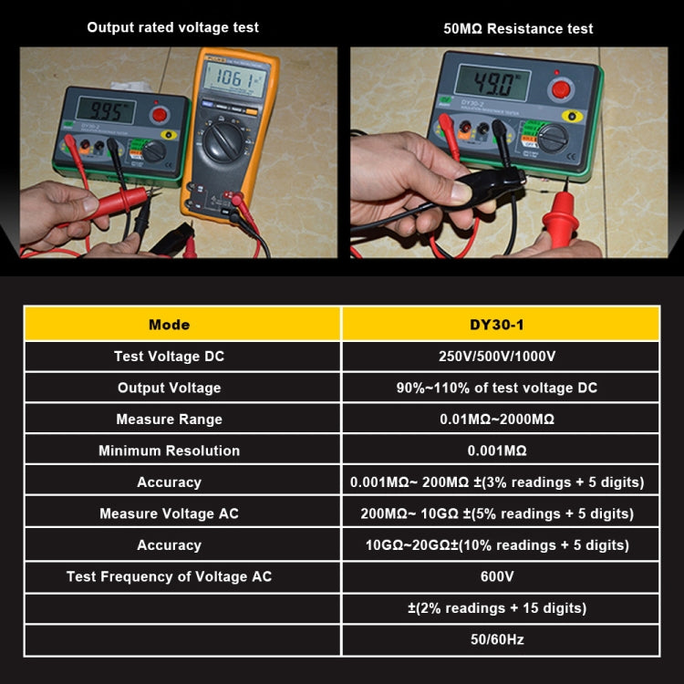 DUOYI DY30-1 Car Digital Insulation Resistance Tester Meter - In Car by buy2fix | Online Shopping UK | buy2fix