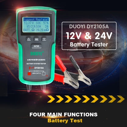 DUOYI DY2015A Car 12V 24V Digital CCA Load Battery Charging Digital Capacity Tester - In Car by buy2fix | Online Shopping UK | buy2fix