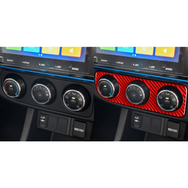 Carbon Fiber Car Air Conditioner Switch Panel B Decorative Sticker for Toyota Corolla 2014-2018,Right Drive (Red) - In Car by buy2fix | Online Shopping UK | buy2fix