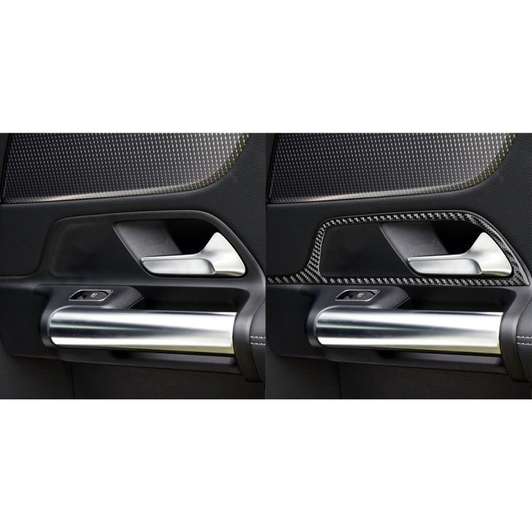 4 PCS / Set Carbon Fiber Car Inner Door Handle Frame Decorative Sticker for Mercedes-Benz B-Class 2019 / GLB 2020,Left and Right Drive Universal - In Car by buy2fix | Online Shopping UK | buy2fix