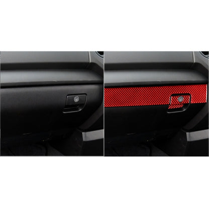 3 PCS / Set Carbon Fiber Car Co-pilot Glove Box Decorative Sticker for Toyota Tundra 2014-2018,Right Drive (Red) - In Car by buy2fix | Online Shopping UK | buy2fix