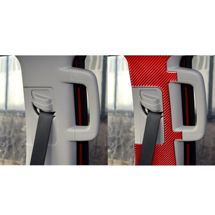 2 PCS / Set Carbon Fiber Car Seat Belt Panel Decorative Sticker for Toyota Tundra 2014-2018,Left and Right Drive Universal (Red) - In Car by buy2fix | Online Shopping UK | buy2fix