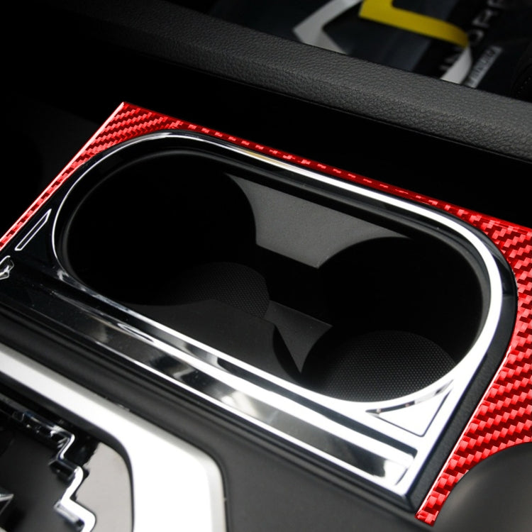 Carbon Fiber Car Cup Holder Frame Decorative Sticker for Toyota Tundra 2014-2018,Left Drive (Red) - In Car by buy2fix | Online Shopping UK | buy2fix