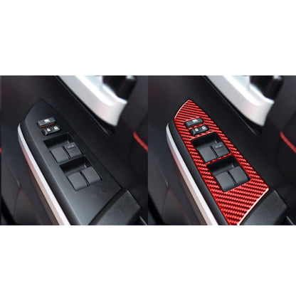 4 PCS / Set Carbon Fiber Car Glass Lift Switch Ring Decorative Sticker for Toyota Tundra 2014-2018,Right Drive (Red) - In Car by buy2fix | Online Shopping UK | buy2fix