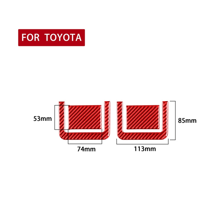 4 PCS / Set Carbon Fiber Car Rear Seat Adjustment Panel Decorative Sticker for Toyota Tundra 2014-2018,Left and Right Drive Universal (Red) - In Car by buy2fix | Online Shopping UK | buy2fix