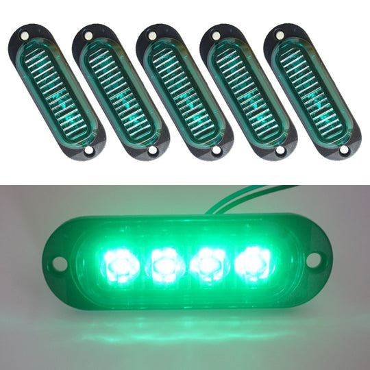 5 pièces MK-087 voiture/camion 4LEDs feux de position latéraux ampoule lampe (lumière verte)