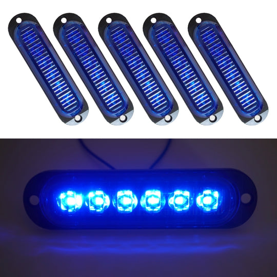 5 pièces MK-093 voiture/camion 6LEDs feux de position latéraux ampoule lampe (lumière bleue)