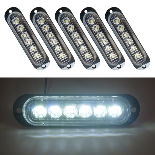 5 pièces MK-093 voiture/camion 6LEDs feux de position latéraux ampoule lampe (lumière blanche)