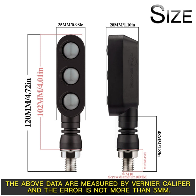 2 PCS KC050 Motorcycle LED Turn Signal Running Brake Light by buy2fix