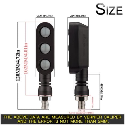 2 PCS KC050 Motorcycle LED Turn Signal Running Brake Light by buy2fix