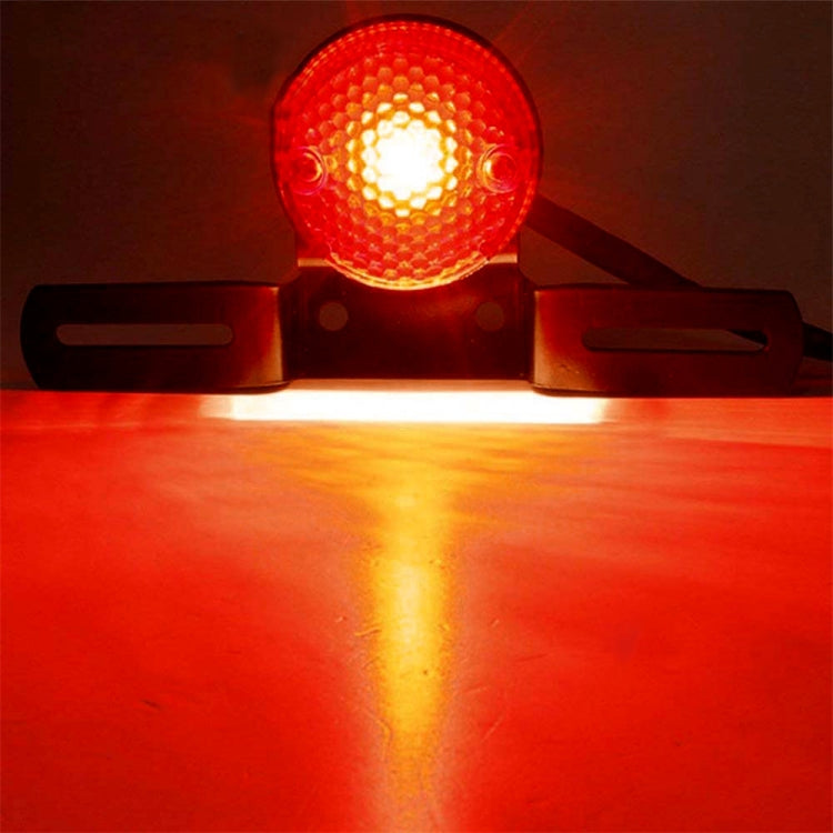 2 PCS Motorcycle Retro Round Brake Light with License Plate Holder - In Car by buy2fix | Online Shopping UK | buy2fix