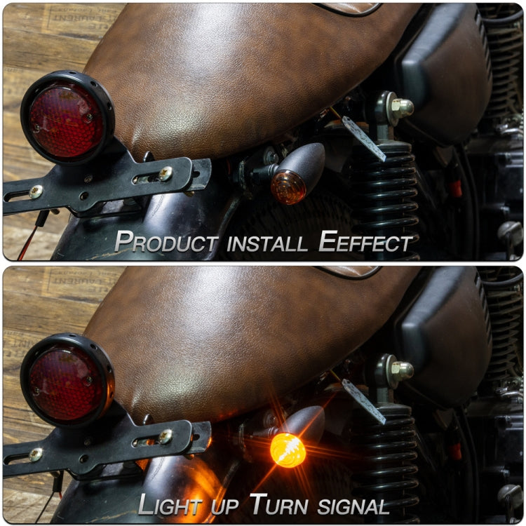 2 PCS KC805 Motorcycle Retro Metal Turn Signal Light (Transparent) - In Car by buy2fix | Online Shopping UK | buy2fix