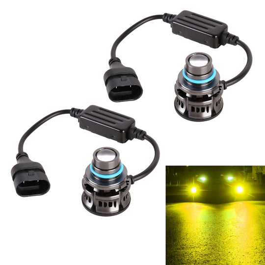1 Paar 9006 27W / DC12V Auto Aluminiumlegierung LED Scheinwerfer (Goldlicht)
