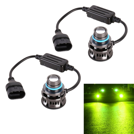 1 Paar 9006 27W / DC12V Auto Aluminiumlegierung LED Scheinwerfer (Limonengrün)