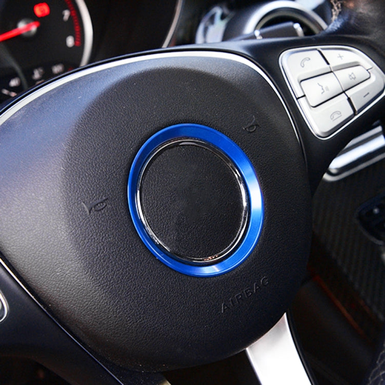 Car Steering Wheel Decorative Ring Cover for Mercedes-Benz,Inner Diameter: 5.6cm (Blue) by buy2fix