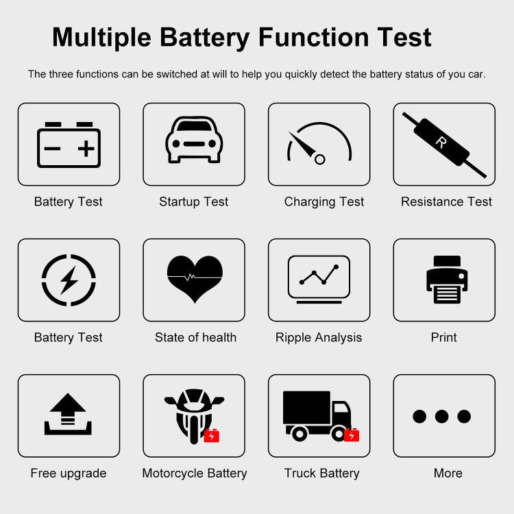 KONNWEI KW720 Car 3.2 inch 6V-24V Lead-acid Battery Tester with Printer - In Car by KONNWEI | Online Shopping UK | buy2fix