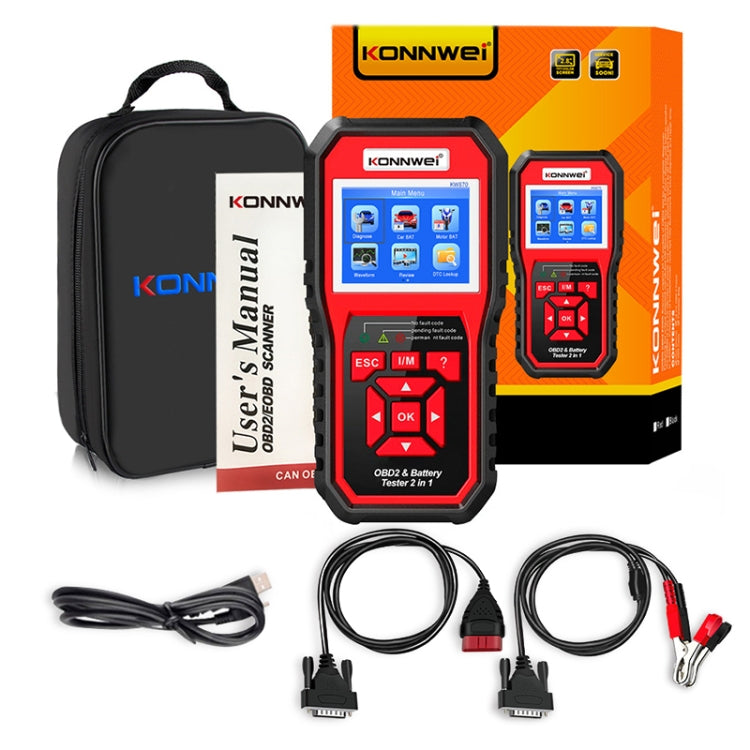 KONNWEI KW870 2 in 1 Car OBD2 Fault Diagnosis + Battery Tester - In Car by KONNWEI | Online Shopping UK | buy2fix