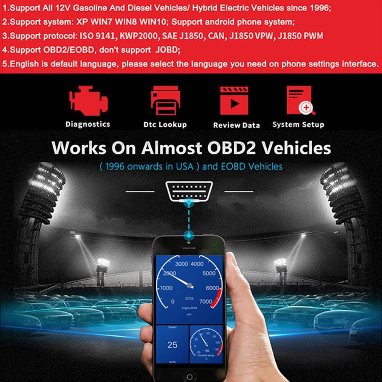 KONNWEI KW901 Android Phone OBD2 Car Bluetooth 5.0 Diagnostic Scan Tools(Orange) - In Car by KONNWEI | Online Shopping UK | buy2fix