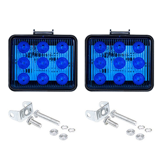 2 PCS ZS-7013 3 Zoll 9LEDs Strobe Wasserdichtes Auto / LKW-Warnlicht (Blaues Licht)