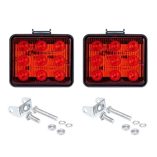2 PCS ZS-7013 3 Zoll 9LEDs Strobe Wasserdichtes Auto / LKW-Warnlicht (rotes Licht)