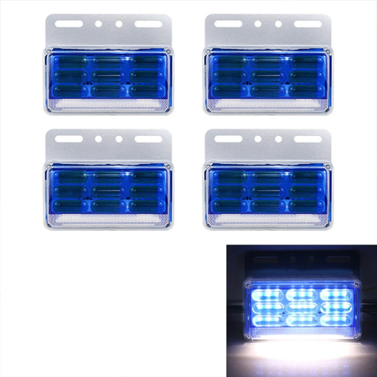 4 STÜCKE ZS-9001 DC24V 9D Wasserdichte Auto-/LKW-Seitenmarkierungs-Anzeigeleuchten-Birnen-Lampe (blaues Licht)