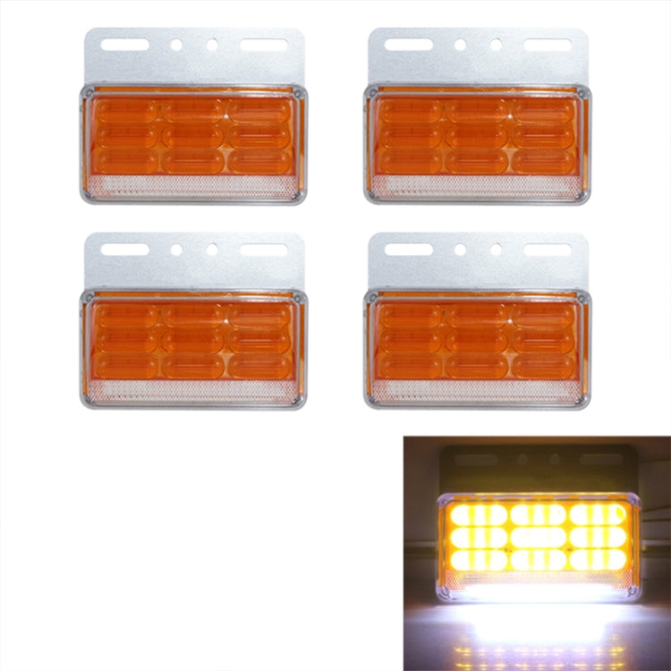 4 PCS ZS-9001 DC24V 9D Waterproof Car / Truck Side Marker Indicator Lights Bulb Lamp (Yellow Light) - In Car by buy2fix | Online Shopping UK | buy2fix