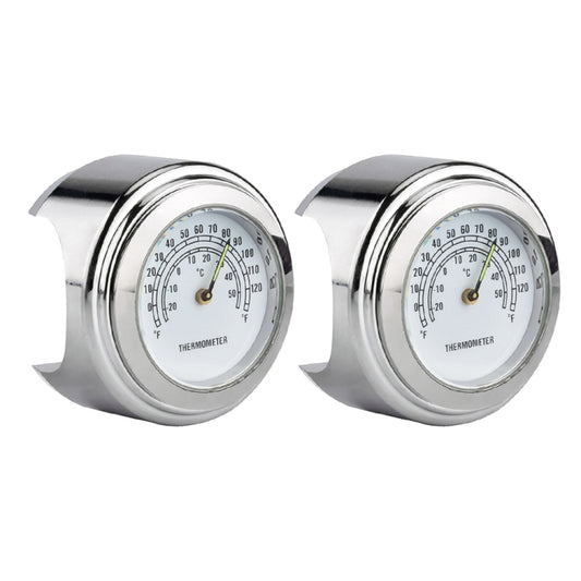 2 PCS Motorcycle 22-25mm Handlebar Thermometer (White) by buy2fix