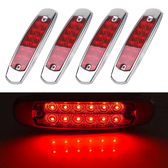 4 pièces MK-338 DC12-24V camion 12LEDs lumière de dégagement latéral (lumière rouge)