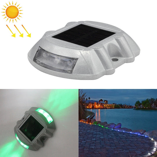 Solar Horseshoe Road Stud Light Car Guidance Light Road Deceleration Light, Constantly Bright Version (Green)