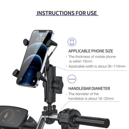 ZH-1558A1 Motorcycle Handlebar X-shape Aluminum Alloy Phone Holder by buy2fix