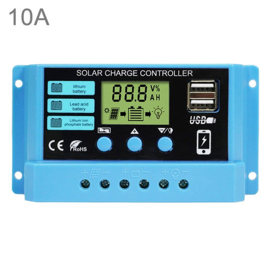 Contrôleur de Charge solaire 10A 12V/24V, batterie au Lithium-acide, contrôleur PV de décharge et de Charge