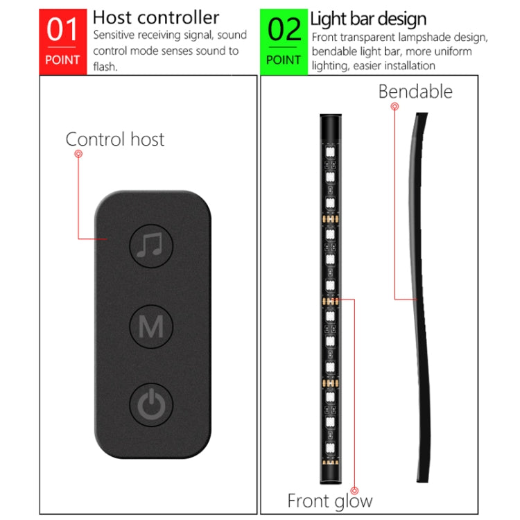 Y12 USB Car Colorful RGB Foot LED Atmosphere Light - In Car by buy2fix | Online Shopping UK | buy2fix