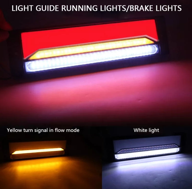 2 PCS Heavy-duty Truck Trailer 147LED Light Guide Three-color Brake Light (Transparent) - In Car by buy2fix | Online Shopping UK | buy2fix