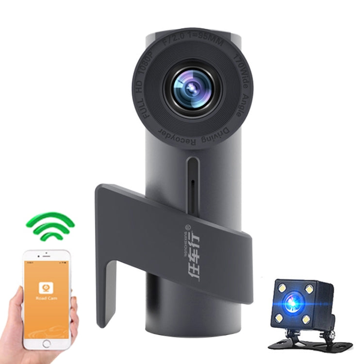 Car WiFi Dual Camera Hidden 360 Degree Rotation Car Driving Recorder by buy2fix