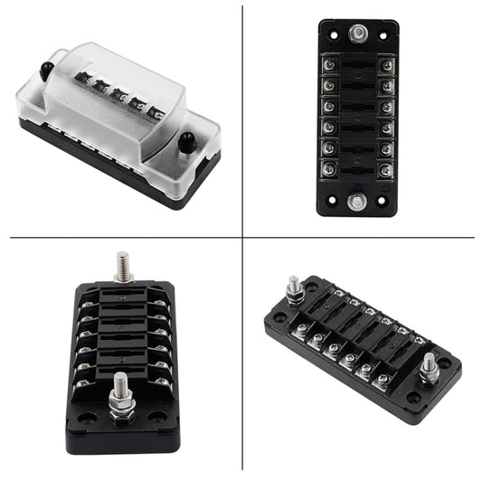 CS-978A1 FB1901 1 In 6 Out Independent Positive Negative Fuse Box without Fuse Piece for Auto Car Truck Boat by buy2fix