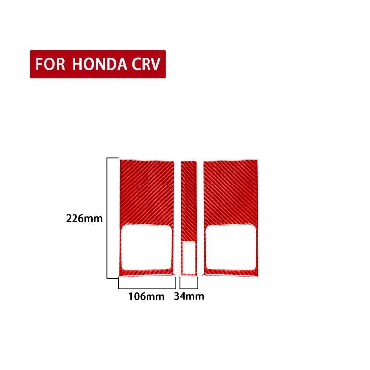 3 PCS Set for Honda CRV 2007-2011 Carbon Fiber Car Central Control Air Outlet Panel Decorative Sticker,Left and Right Drive Universal (Red) - In Car by buy2fix | Online Shopping UK | buy2fix