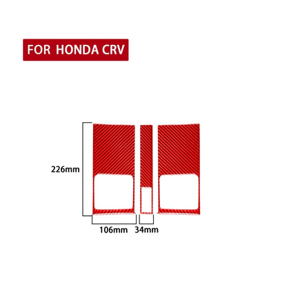 3 PCS Set for Honda CRV 2007-2011 Carbon Fiber Car Central Control Air Outlet Panel Decorative Sticker,Left and Right Drive Universal (Red) - In Car by buy2fix | Online Shopping UK | buy2fix